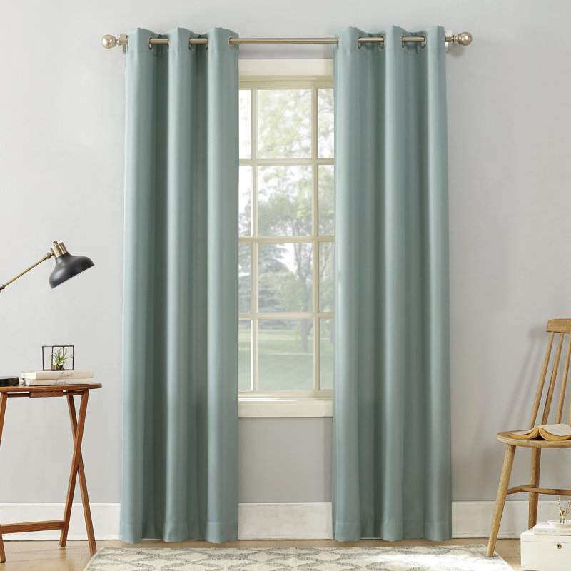 Panneau de rideau semi-diaphane avec œillets Marlowe, L 40 po x L 84 po, Turquoise