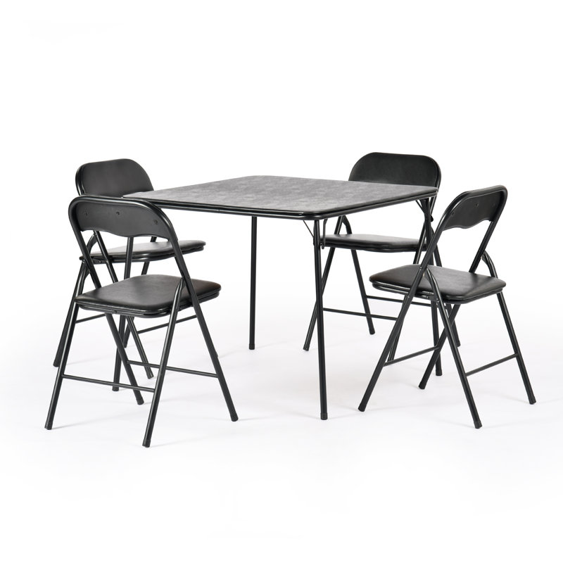 Ensemble de table de salle à manger pliable 5 pièces, Ensemble de cinq pièces : table, quatre chaises