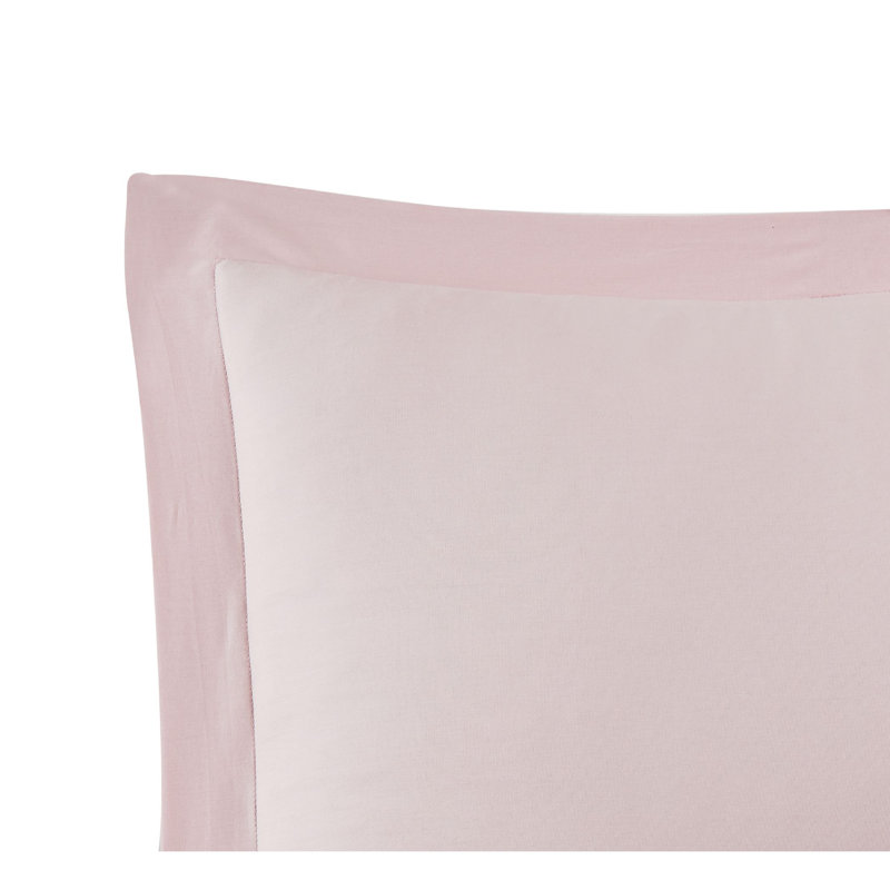 Jededian 100% Cotton Percale Duvet Cover Set, King Duvet Cover + 2 Shams, Blush