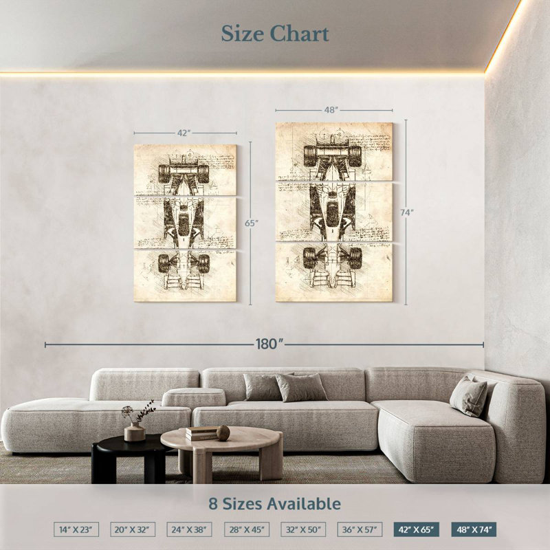 Mehar F1 Car Top View, 74" H x 48" W