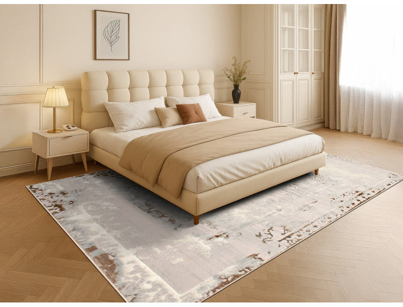  Tapis boho traditionnel 4 pi x 6 pi | Petit tapis pour la décoration intérieure | Beige brun