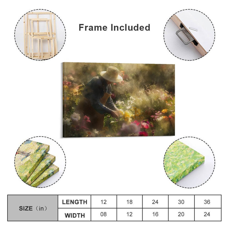 Art mural sur toile 8 "x 12" avec cadre en bois, prêt à être accroché, 8?12inch