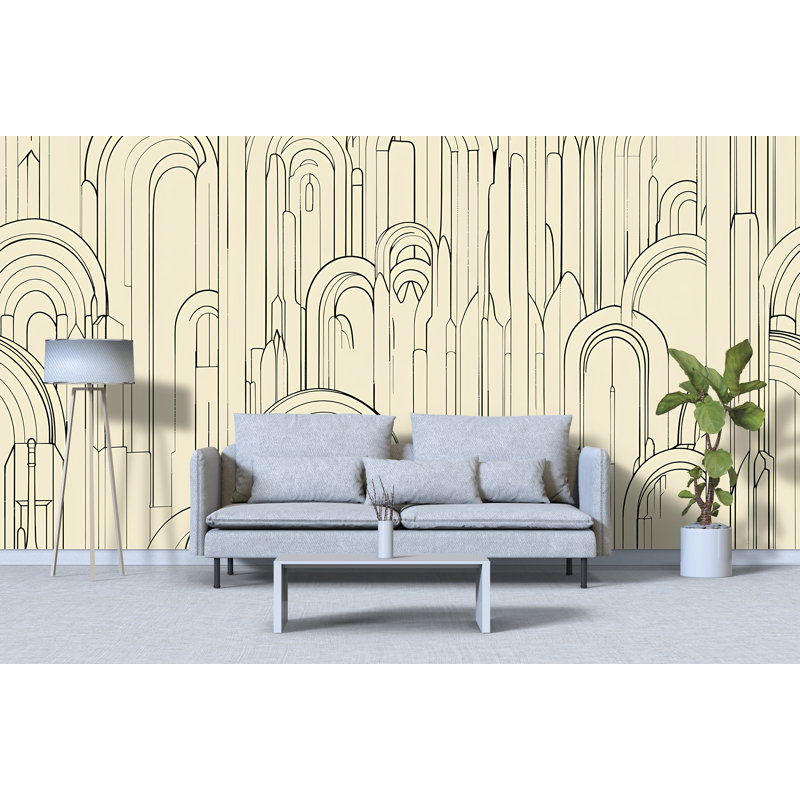  Papier peint Arch Line, 100 po x 145 po, Peler et coller
