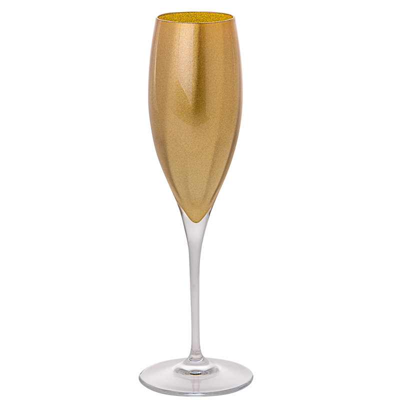 Flûte en verre 11 oz. RosaRio, Or