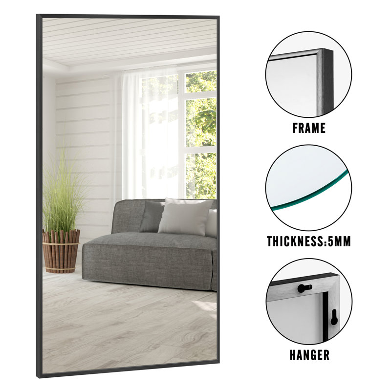 Miroir de salle de bain mural Talma, H 51 po x l 32 po, Noir