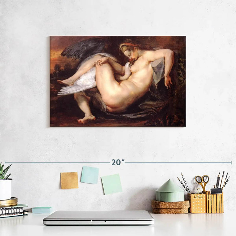 Leisha Leda et le cygne 1601, H 8 po x l 12 po