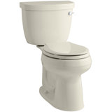 Cimarron Comfort Height Two-Piece Round-Front 1.28 GPF Toilet with Aquapiston Flush Technology, Right-Hand Trip Lever and Insuliner Tank Liner