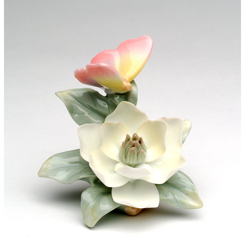 Mini Butterfly by Magnolia Flower Figurine- 3"H
