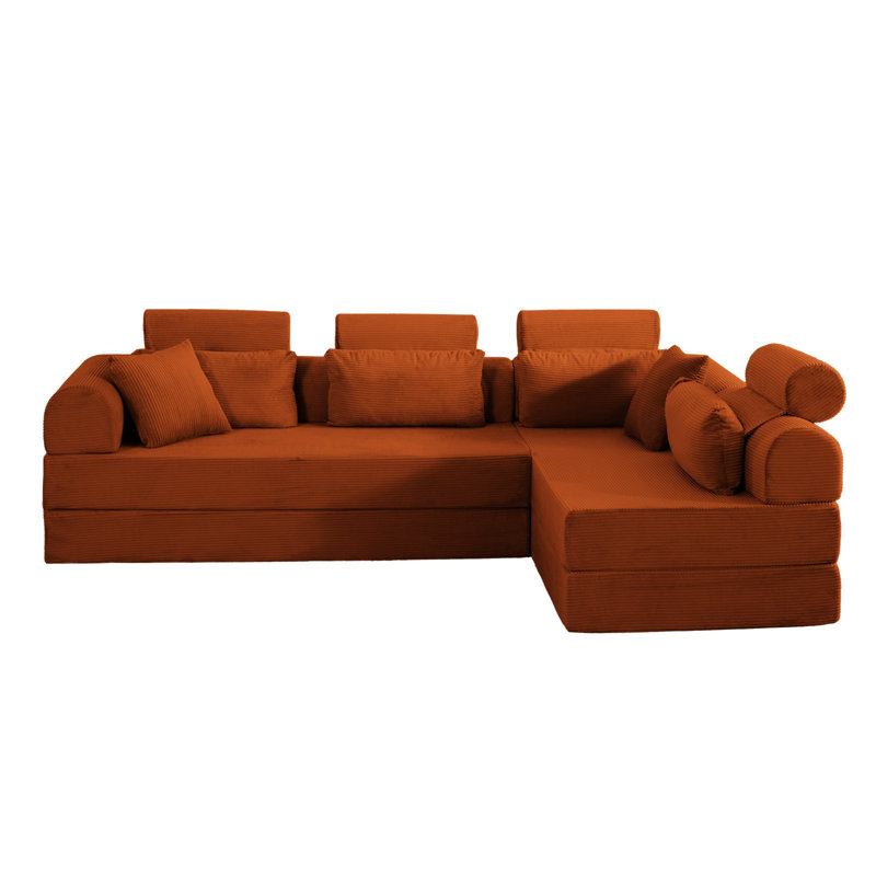Canapé modulaire en L Boneless, Orange
