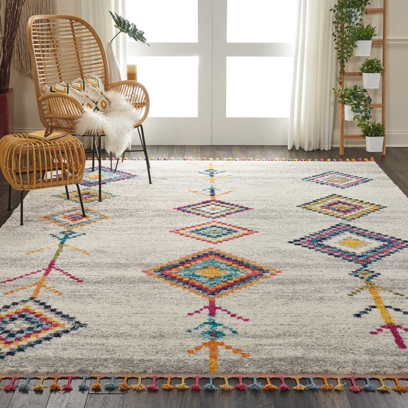 Tapis Raul, Rectangle 2 pi 2 po x 4 pi, Gris/beige