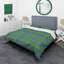 Tartan à carreaux vert et bleu - Ensemble de housse de couette abstrait - Microfibre de polyester-743276890
