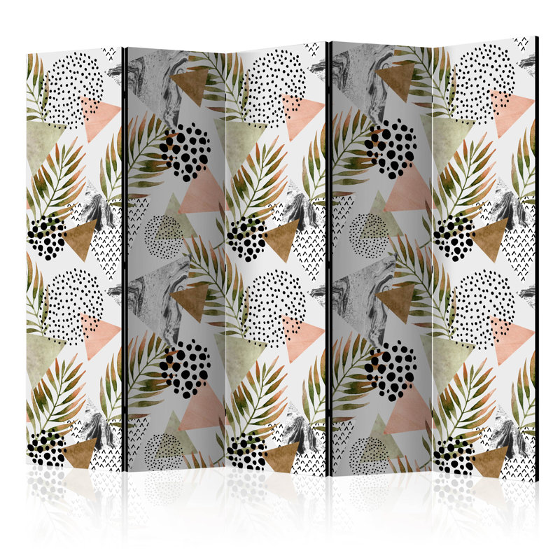 Room Divider - Tropical Geometry II [Room Dividers], 5, 172cm H x 225cm W x 3cm D