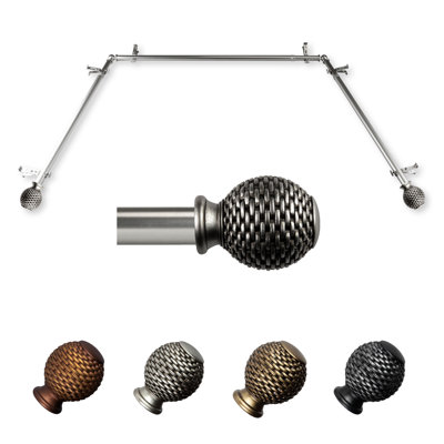 Steel Adjustable Bay Window Single Curtain Rod