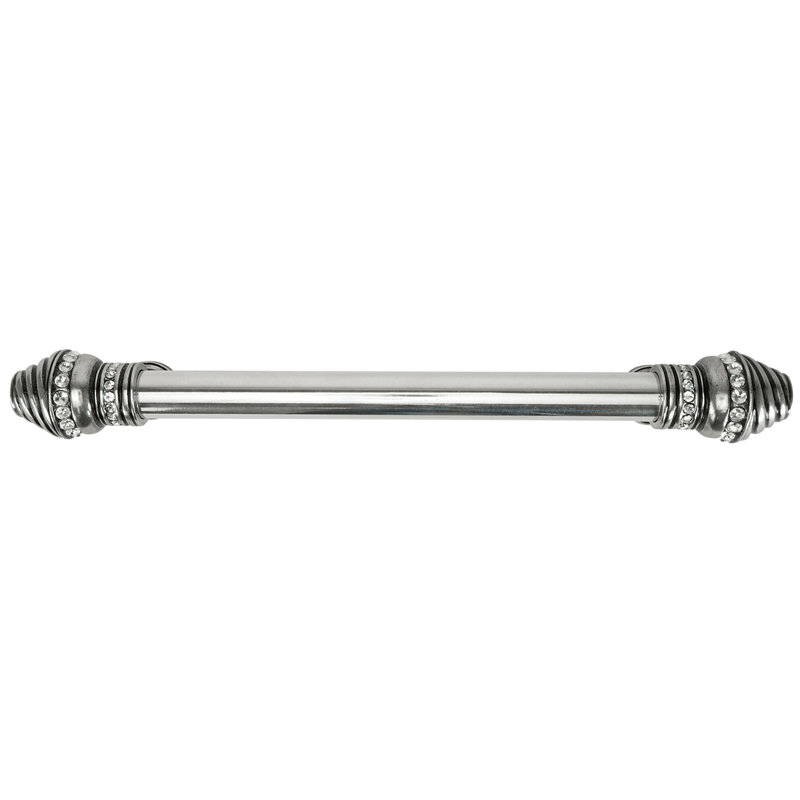 Cache multi-crystals large ends; 15 inch center to center appliance/long pull; 3/4 smooth bar; decorated with swarovski crystals in finish Chalice