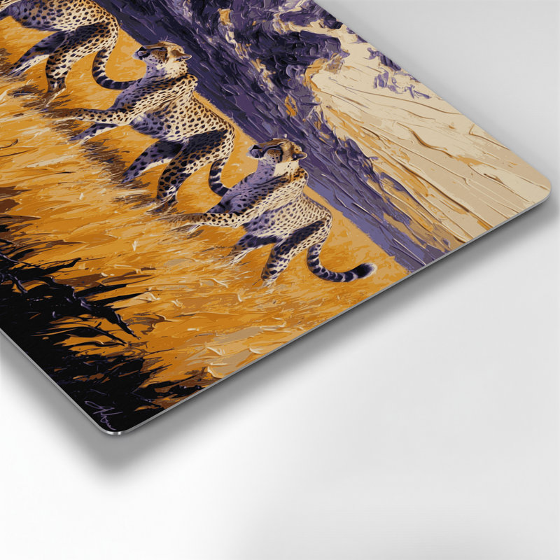 Cats Serengeti, art mural en métal brun, H 144 po x l 216 po x P 0,05 po