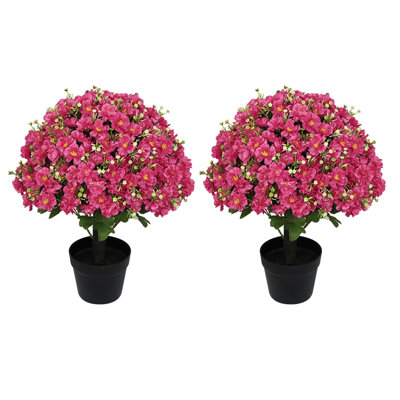 Ensemble de 2 plantes artificielles réalistes en forme de lotus enneigé de 24 pouces résistantes aux rayons UV en soie décorative topiaire pour espaces intérieurs et extérieurs, blanc