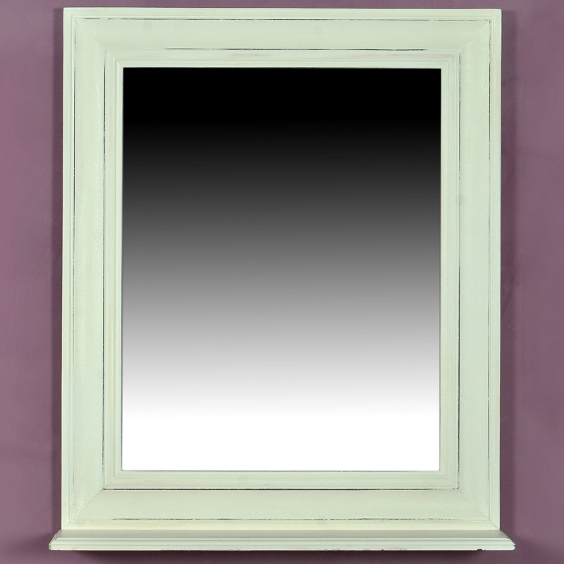 Siegmar Wood Flat Wall Mirror with Shelves