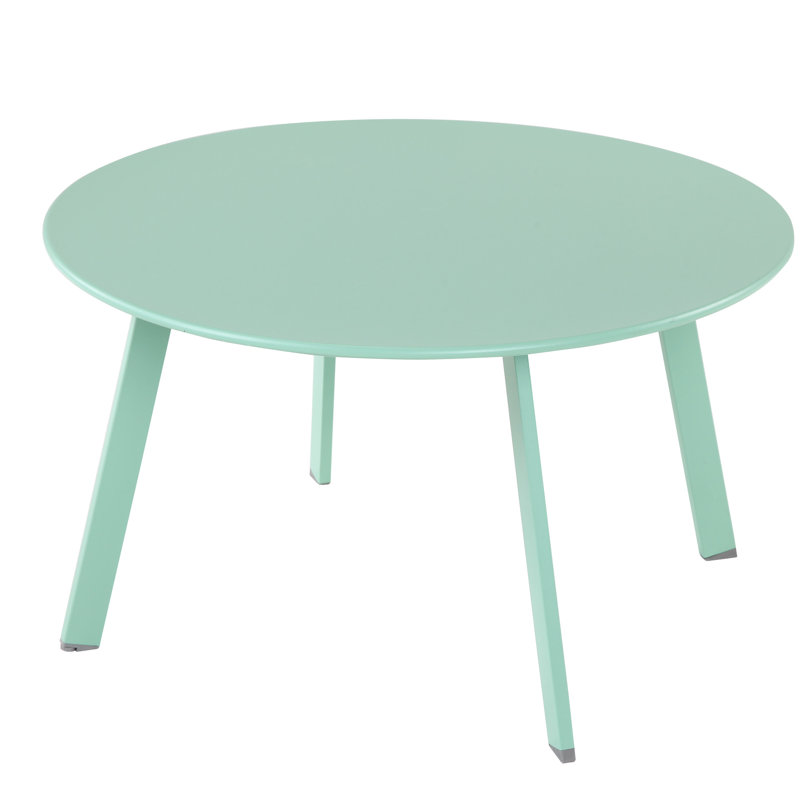Outdoor Round Coffee Table, 28'' Patio Side Table For Backyard Patio Deck, Mint Green