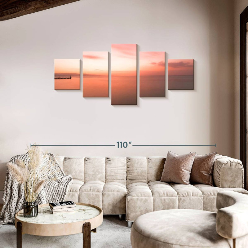 Caribbean Sea During Sunset, 36" H x 80" W