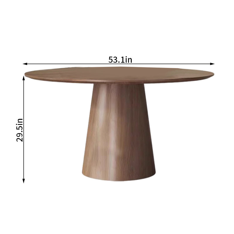 Navonte Round Solid Wood Base Dining Table, 29.5"H x 53.1"L x 53.1"W