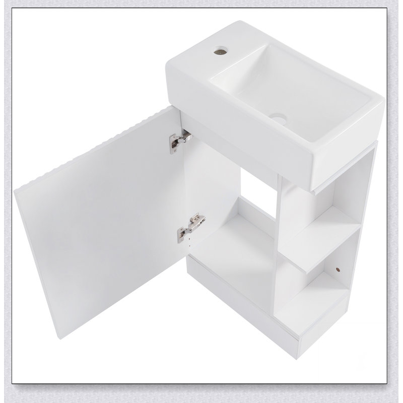 Meuble-lavabo de salle de bain avec lavabo, meuble-lavabo de salle de bain avec tablette, orienté vers la gauche ou vers la droite