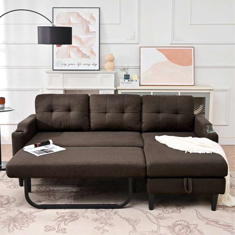 3 places avec rangement et coussins confortables en coton PP, idéal pour le salon, rangement intégré, pieds en plastique, convient à toutes les pièces.