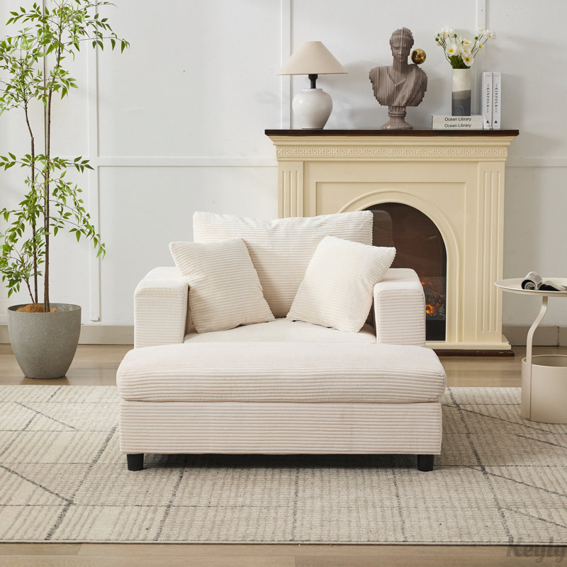 Chaise longue Canapé avec repose-pieds de rangement amovible