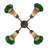 19" Wide Stained Glass Pond Lily 4 Light Fan Light-1939743136