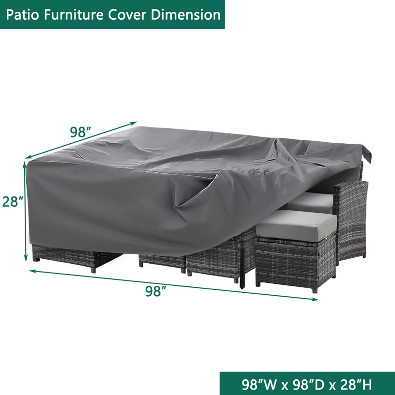 Housse pour ensemble de canapé modulaire imperméable, H 28 po x l 98 po x P 98 po