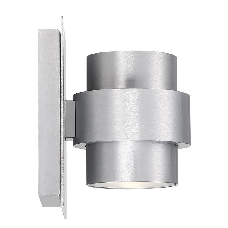 Barrel LED Outdoor Sconce, 5" H x 4.44" W x 5.25" D, Black