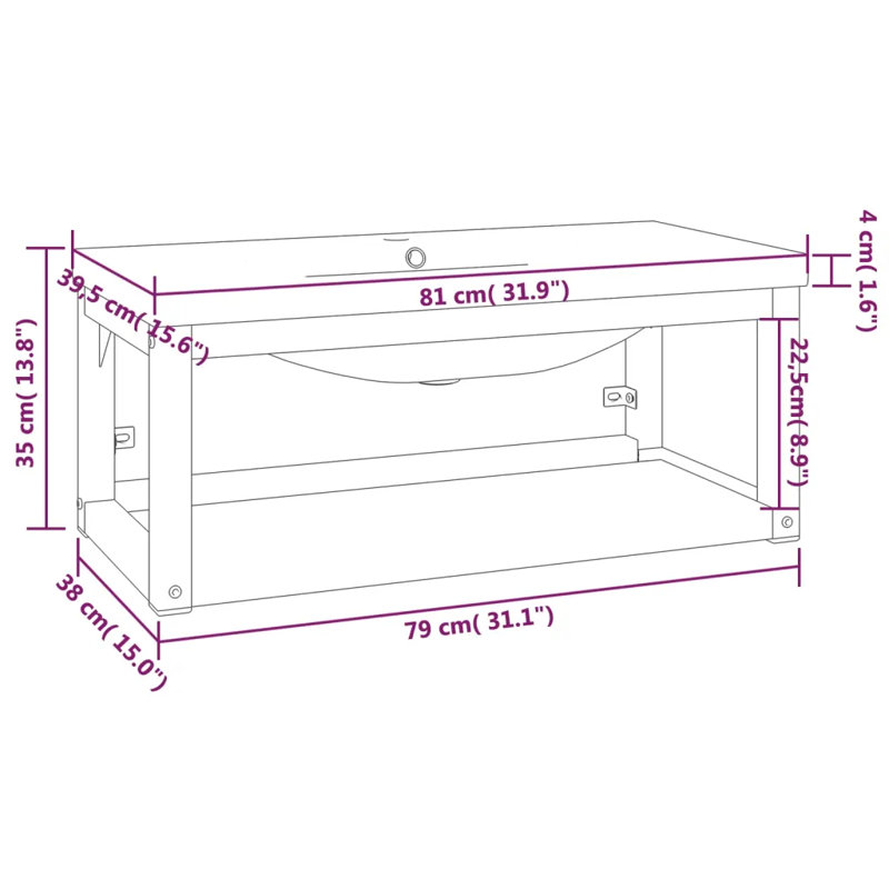 Harshi 81cm Single Bathroom Vanity Base Only, Black