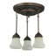 Plafonnier semi-encastré 15" simple bell 3 lumières