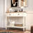 Farmhouse Style Console Table With 2 Drawer And Bottom Storage Shelf For Entryway, Rustic Side Table With Storage Drawer And Shelf For Living Room, Hallway(Antique White)-794329674