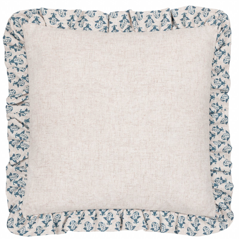 Floral Square Cushion Cover, Blue