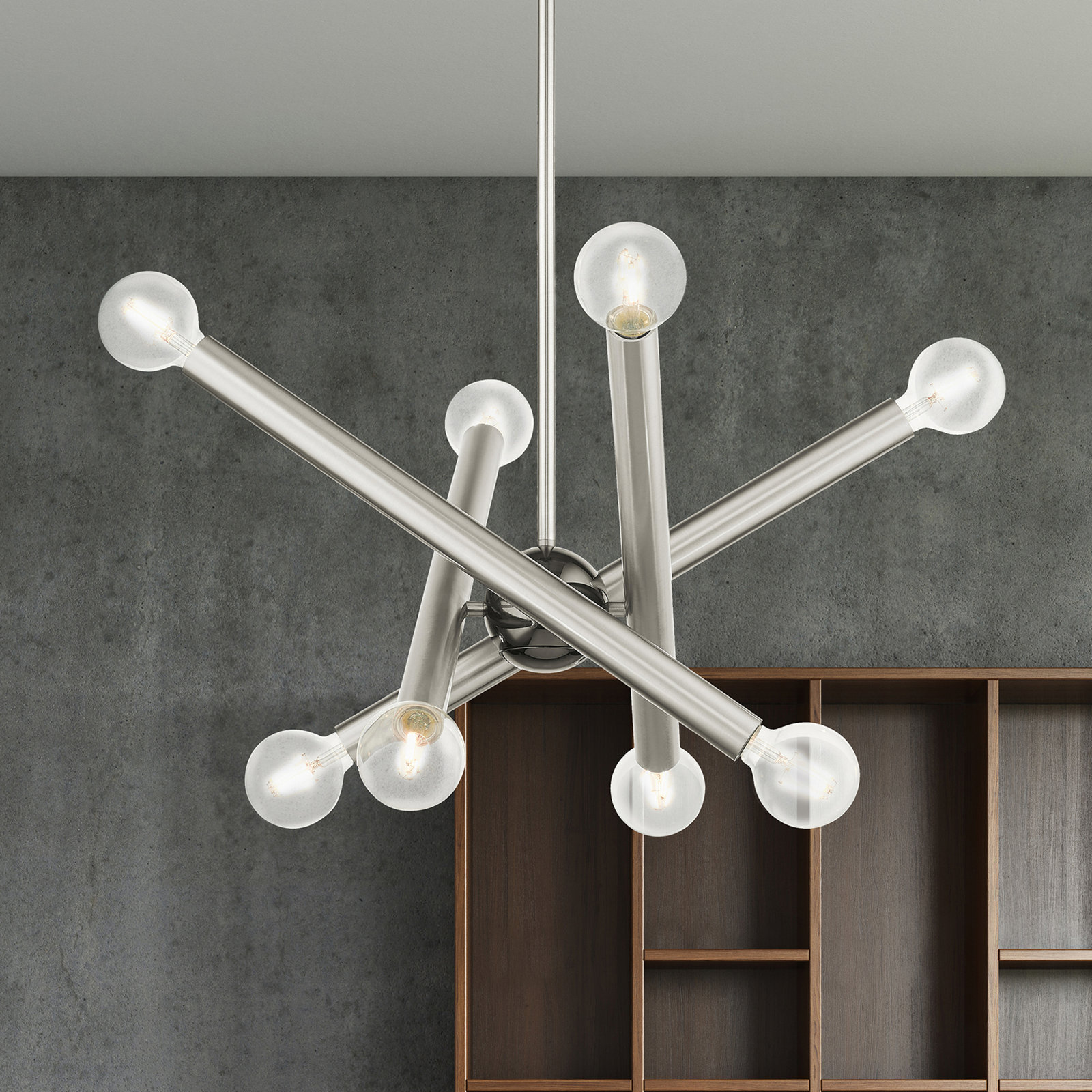 Ruven 8 - Light Chandelier, Brushed Nickel