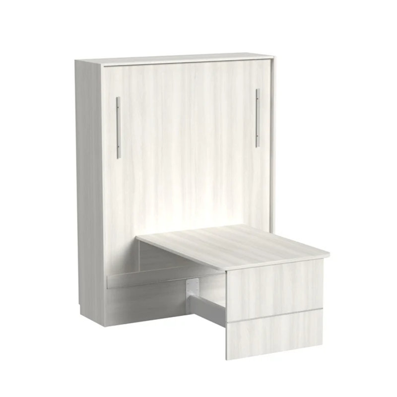 Lit escamotable avec bureau Studio, Grand, White Ash