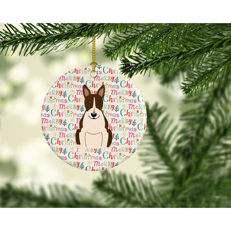 Ornement suspendu Merry Christmas Bull Terrier