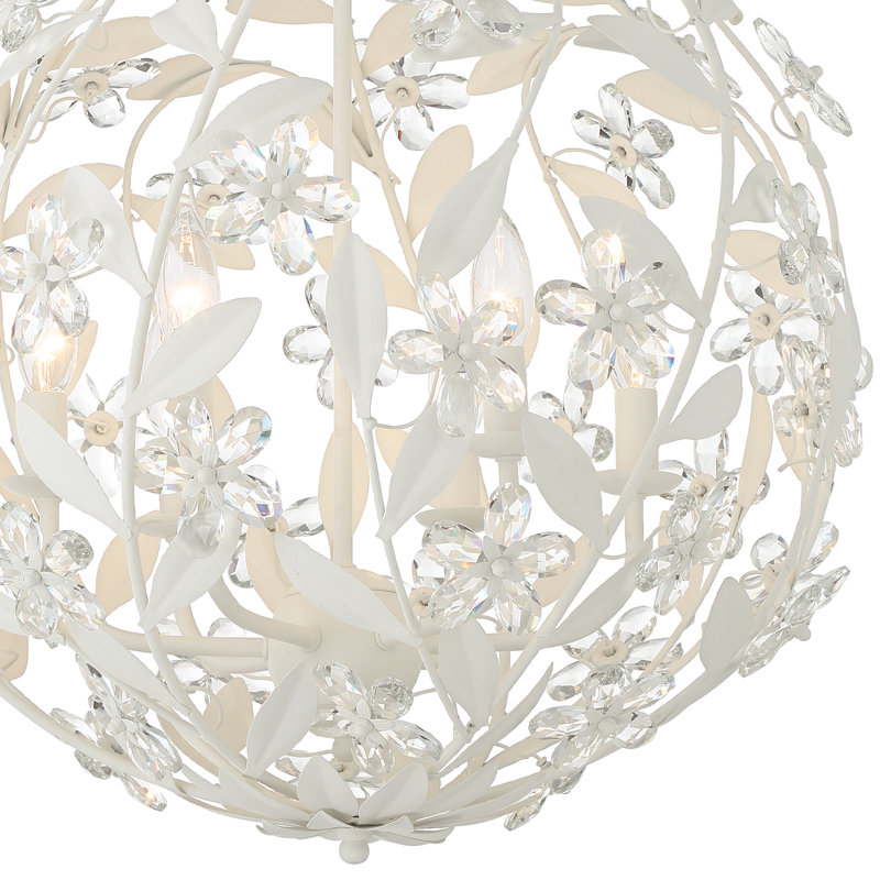Luminaire suspendu antique 6 lumières Meyah, Blanc