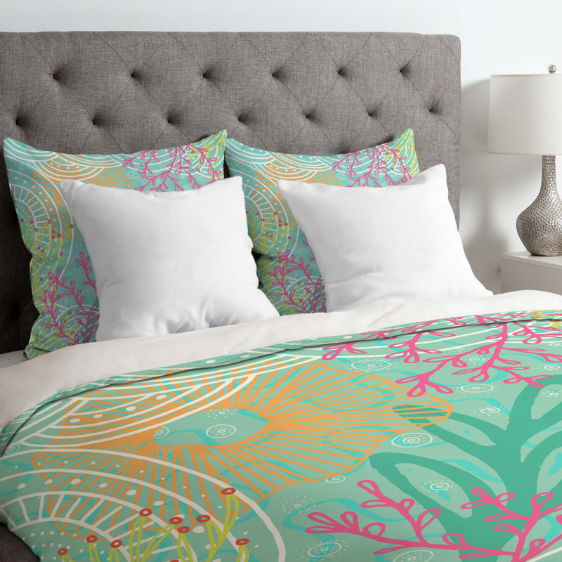 Housse de couette océan fleuri, Housse de couette pour grand lit