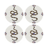 Thistle And Snake Vegan Leather Round Pebble Placemat