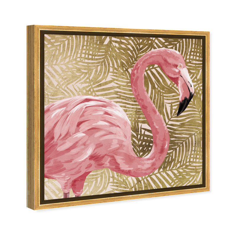 " Flamingo Profile Gold ", 40" H x 40" W x 2" D