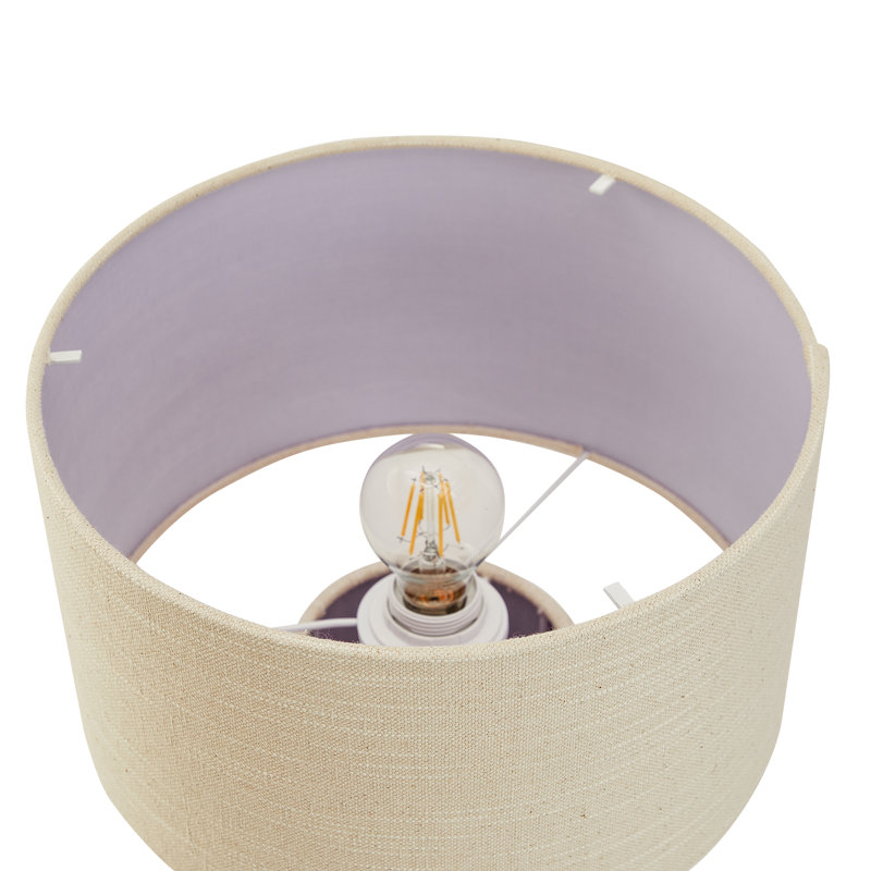 Ensemble de 2 lampes de table en tissu beige avec interrupteur marche / arrêt en ligne