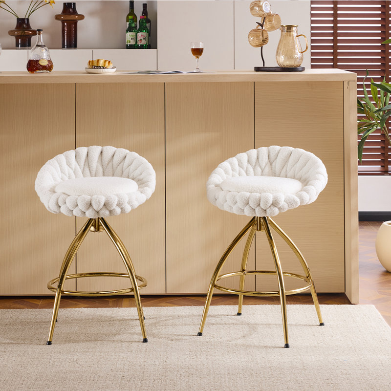 Ensemble de 2 tabourets de bar avec pivot et repose-pieds Modern Teddy Modern
