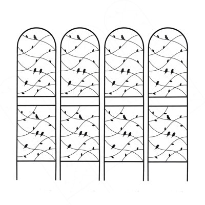 Paquet de 2 treillis de jardin en métal 71 po x 19,7 po antirouille pour plantes grimpantes pour l'extérieur