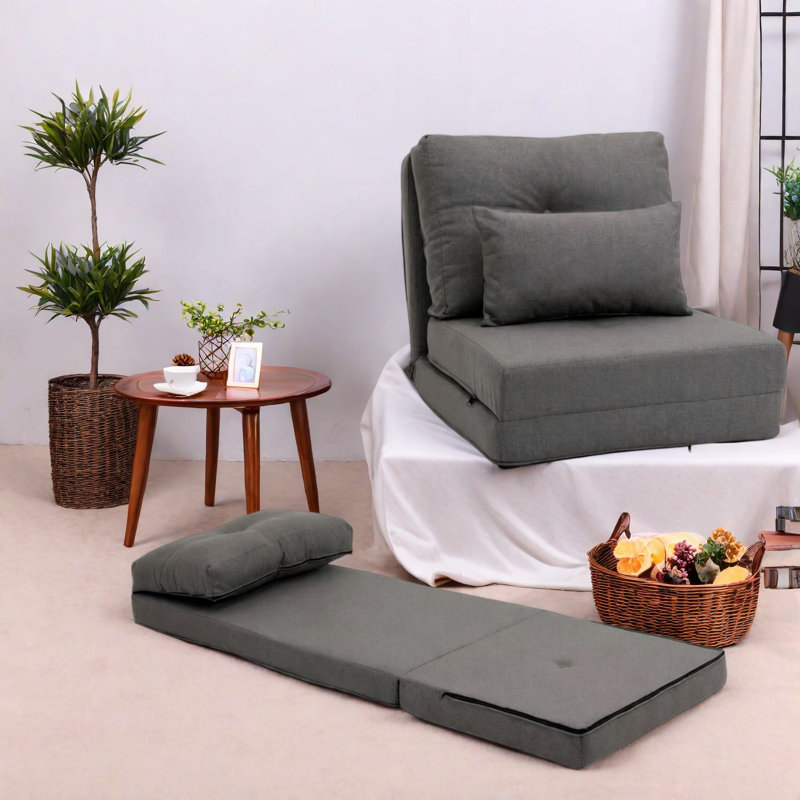 Chaises d'appoint multifonctionnelles, méridienne moderne réglable en acier de lin