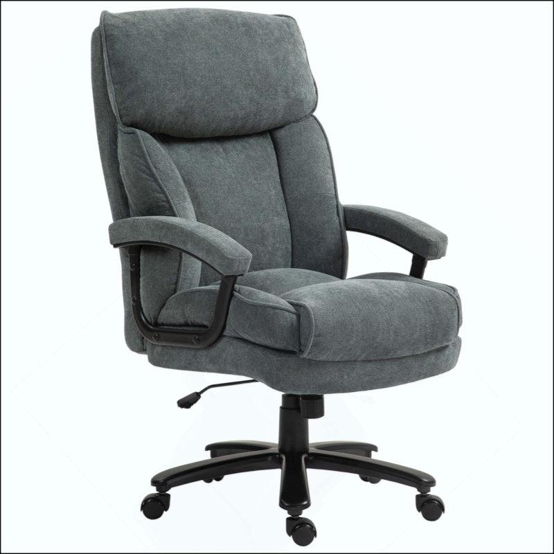 Grande et grande chaise de bureau, jusqu'à 450 lb Fauteuil de bureau robuste à haut dossier avec roues pivotantes, fauteuil de direction pour personnes lourdes