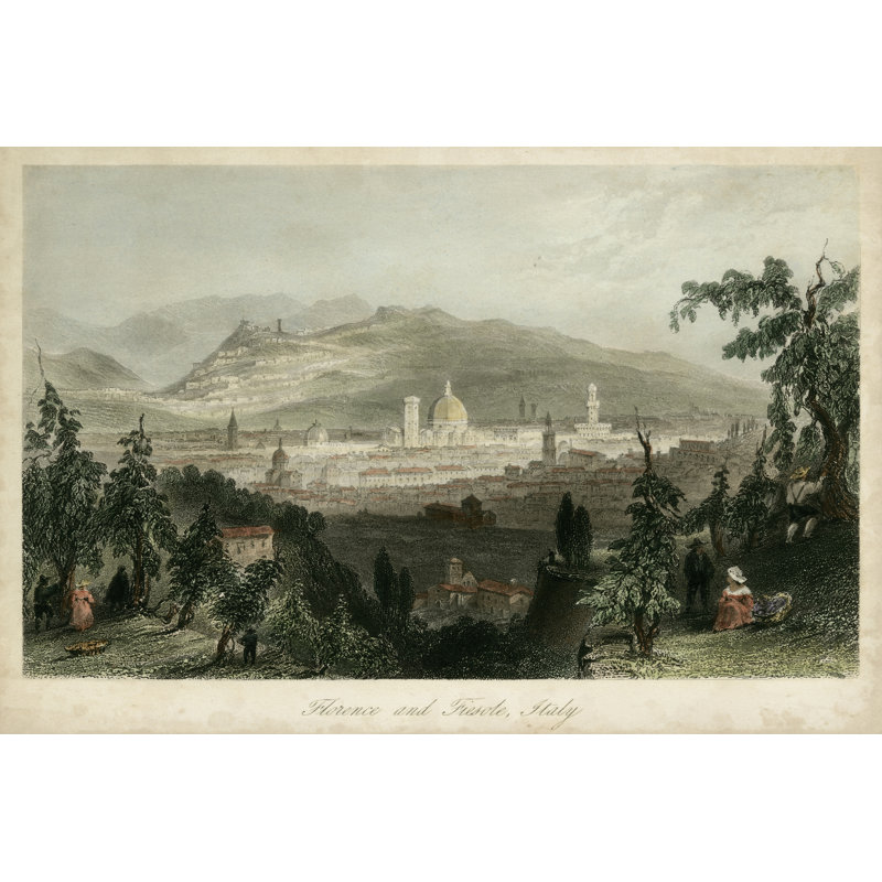 Florence And Fiesole Italy by Beth Anne Creative - Wrapped Canvas Painting, 30cm H x 46cm W x 3.8cm D