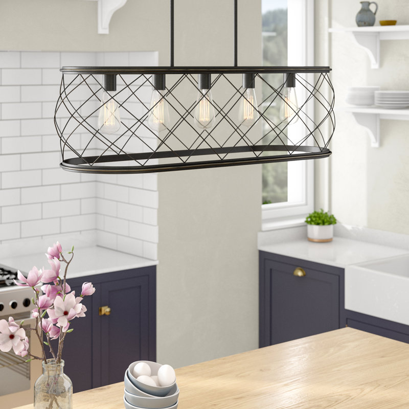 Meryl 5 - Light Kitchen Island Pendant, Bronze