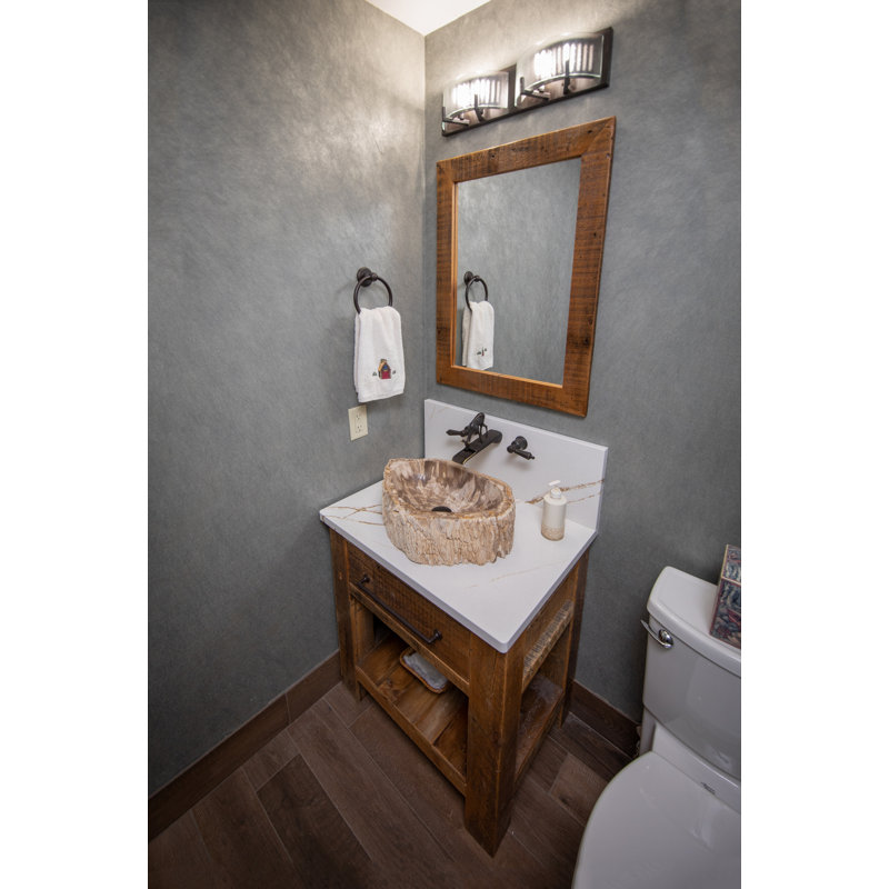 Lavabo de salle de bain vasque en bois naturel pétrifié