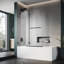 Porte de douche sans cadre 48 po x H 58 po avec porte de baignoire en verre transparent 5/16 po-102446644